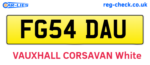 FG54DAU are the vehicle registration plates.