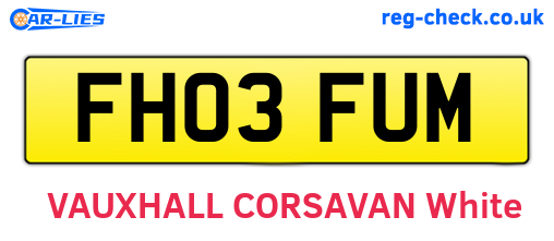 FH03FUM are the vehicle registration plates.