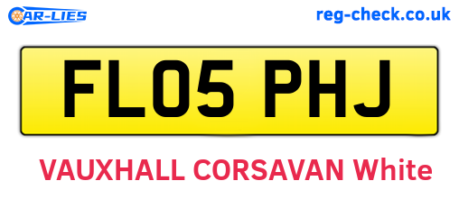FL05PHJ are the vehicle registration plates.