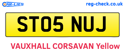 ST05NUJ are the vehicle registration plates.