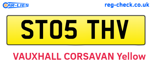ST05THV are the vehicle registration plates.