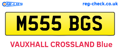 M555BGS are the vehicle registration plates.