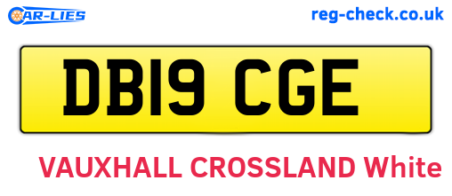 DB19CGE are the vehicle registration plates.