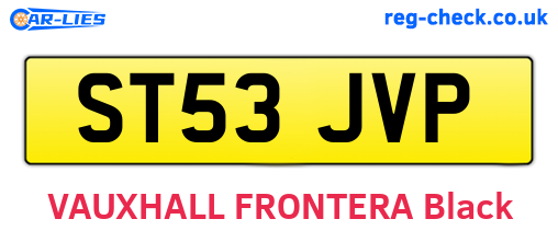 ST53JVP are the vehicle registration plates.