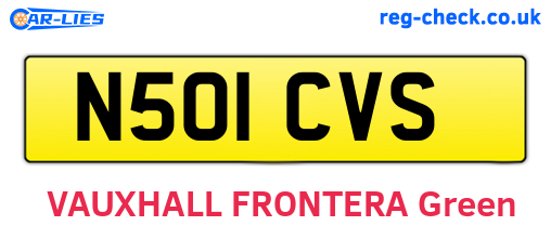 N501CVS are the vehicle registration plates.