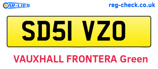 SD51VZO are the vehicle registration plates.