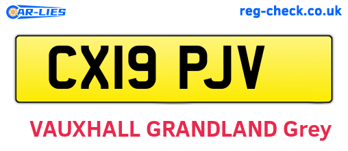 CX19PJV are the vehicle registration plates.