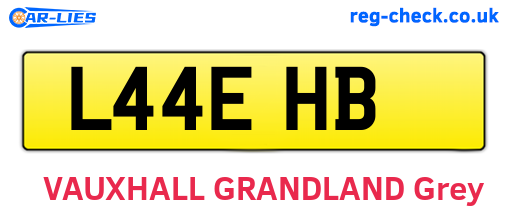L44EHB are the vehicle registration plates.