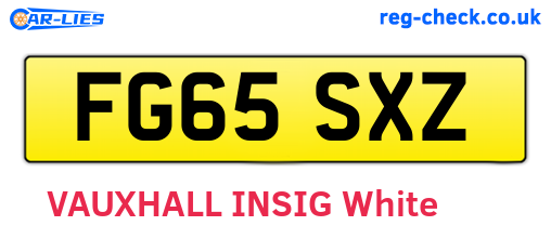 FG65SXZ are the vehicle registration plates.