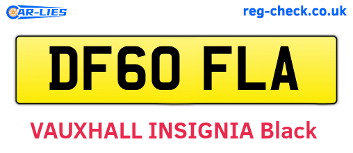 DF60FLA are the vehicle registration plates.