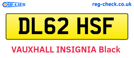 DL62HSF are the vehicle registration plates.