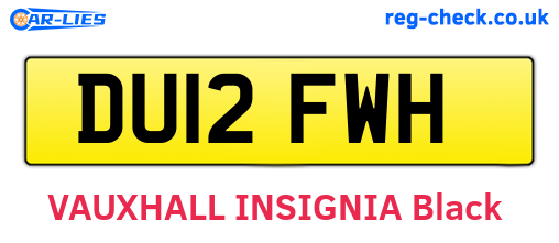 DU12FWH are the vehicle registration plates.