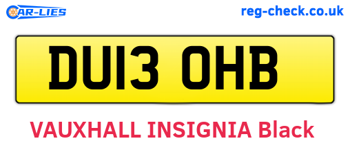 DU13OHB are the vehicle registration plates.