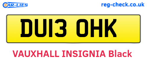 DU13OHK are the vehicle registration plates.