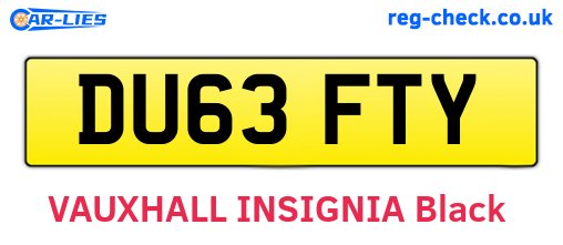 DU63FTY are the vehicle registration plates.