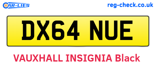 DX64NUE are the vehicle registration plates.