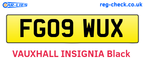FG09WUX are the vehicle registration plates.