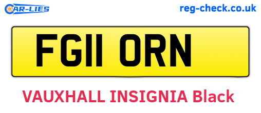FG11ORN are the vehicle registration plates.