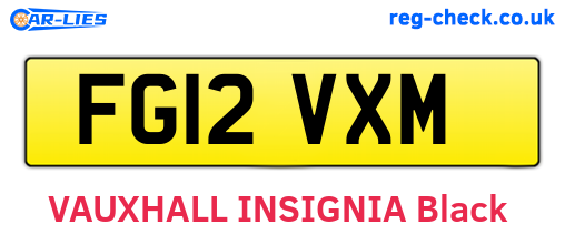 FG12VXM are the vehicle registration plates.