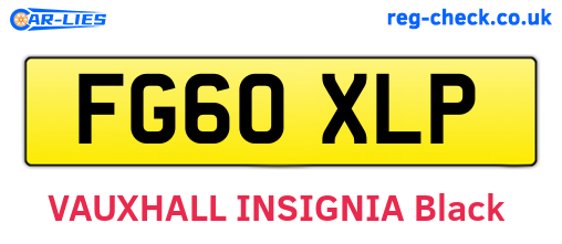 FG60XLP are the vehicle registration plates.