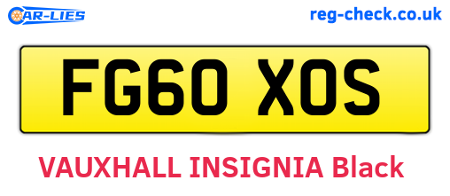 FG60XOS are the vehicle registration plates.