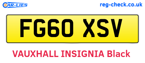 FG60XSV are the vehicle registration plates.