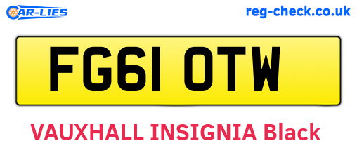 FG61OTW are the vehicle registration plates.