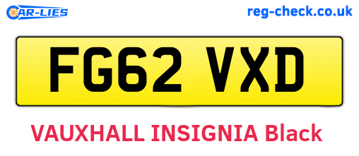 FG62VXD are the vehicle registration plates.