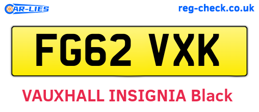 FG62VXK are the vehicle registration plates.