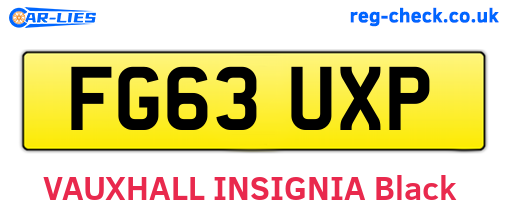 FG63UXP are the vehicle registration plates.