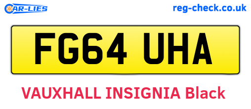 FG64UHA are the vehicle registration plates.
