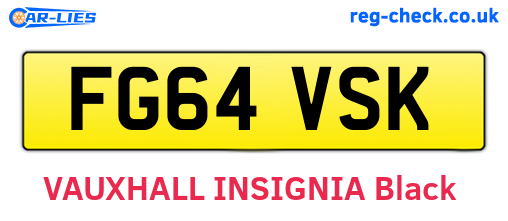 FG64VSK are the vehicle registration plates.