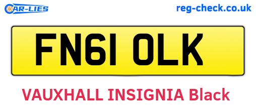 FN61OLK are the vehicle registration plates.