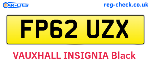 FP62UZX are the vehicle registration plates.