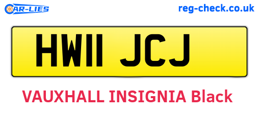 HW11JCJ are the vehicle registration plates.