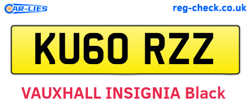 KU60RZZ are the vehicle registration plates.