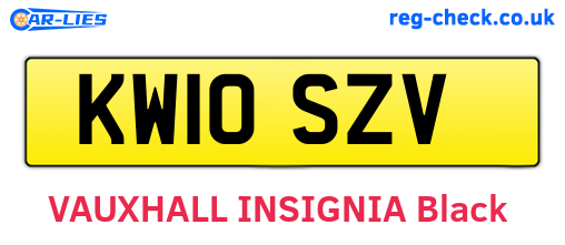 KW10SZV are the vehicle registration plates.
