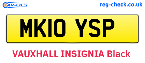 MK10YSP are the vehicle registration plates.
