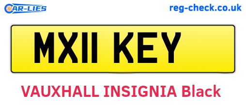 MX11KEY are the vehicle registration plates.