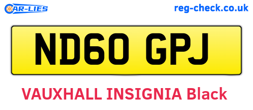 ND60GPJ are the vehicle registration plates.