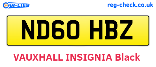 ND60HBZ are the vehicle registration plates.