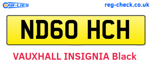 ND60HCH are the vehicle registration plates.