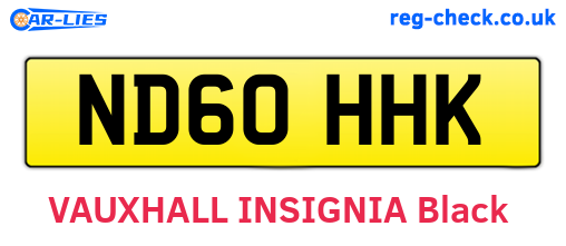 ND60HHK are the vehicle registration plates.