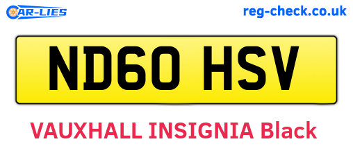 ND60HSV are the vehicle registration plates.