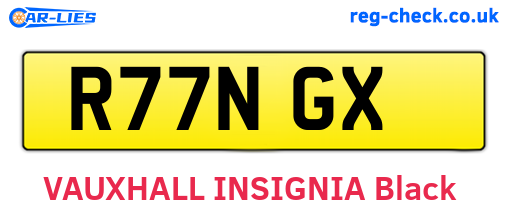 R77NGX are the vehicle registration plates.