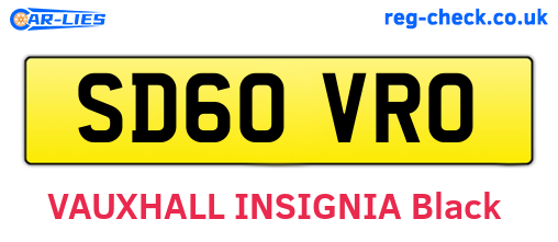 SD60VRO are the vehicle registration plates.