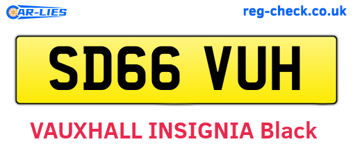 SD66VUH are the vehicle registration plates.
