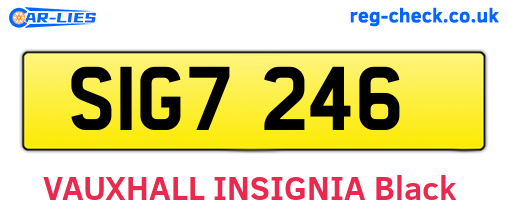 SIG7246 are the vehicle registration plates.