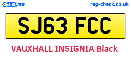 SJ63FCC are the vehicle registration plates.