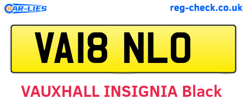 VA18NLO are the vehicle registration plates.